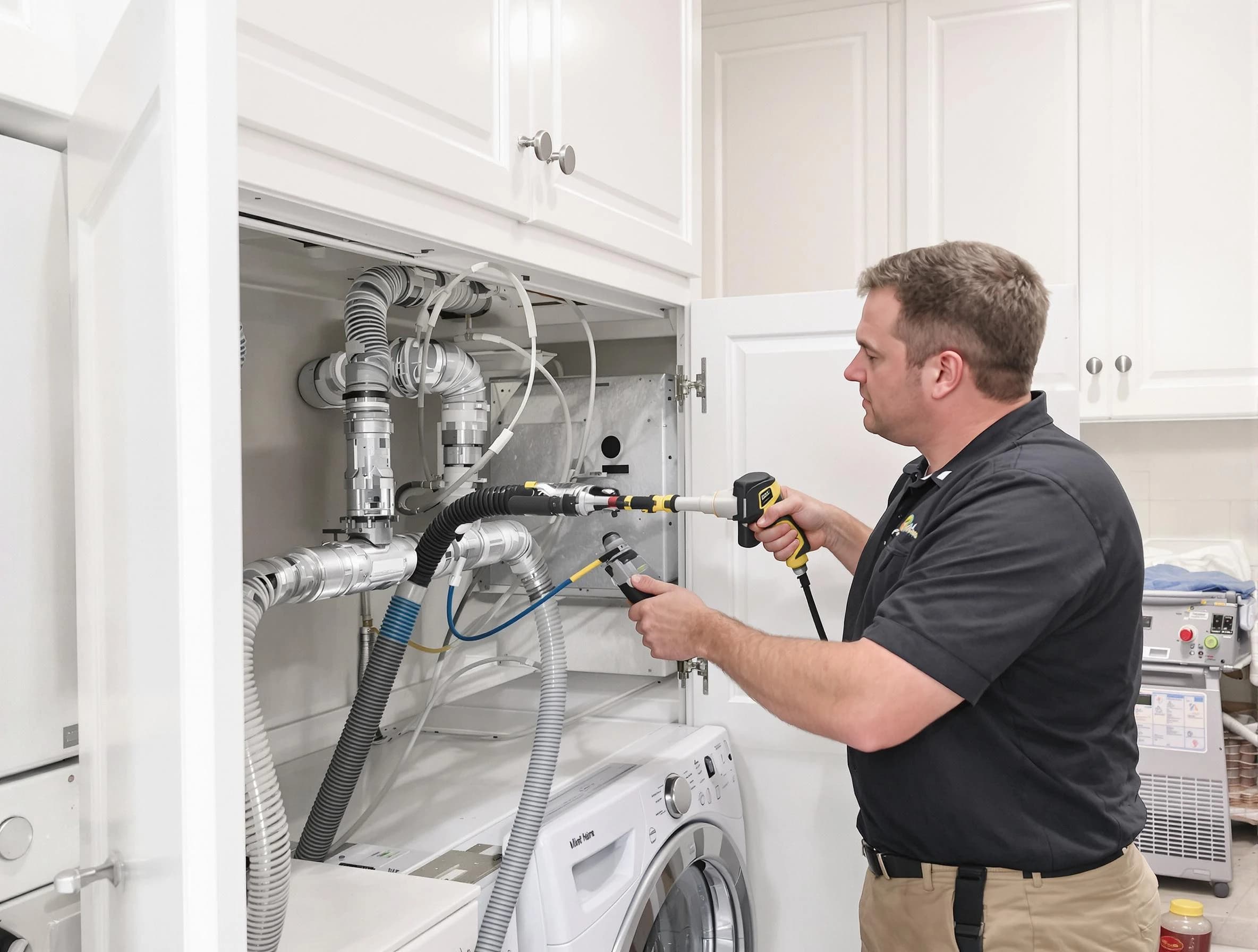 Birmingham Dryer Vent Cleaning professional removing severe blockage from a clogged dryer vent in Birmingham