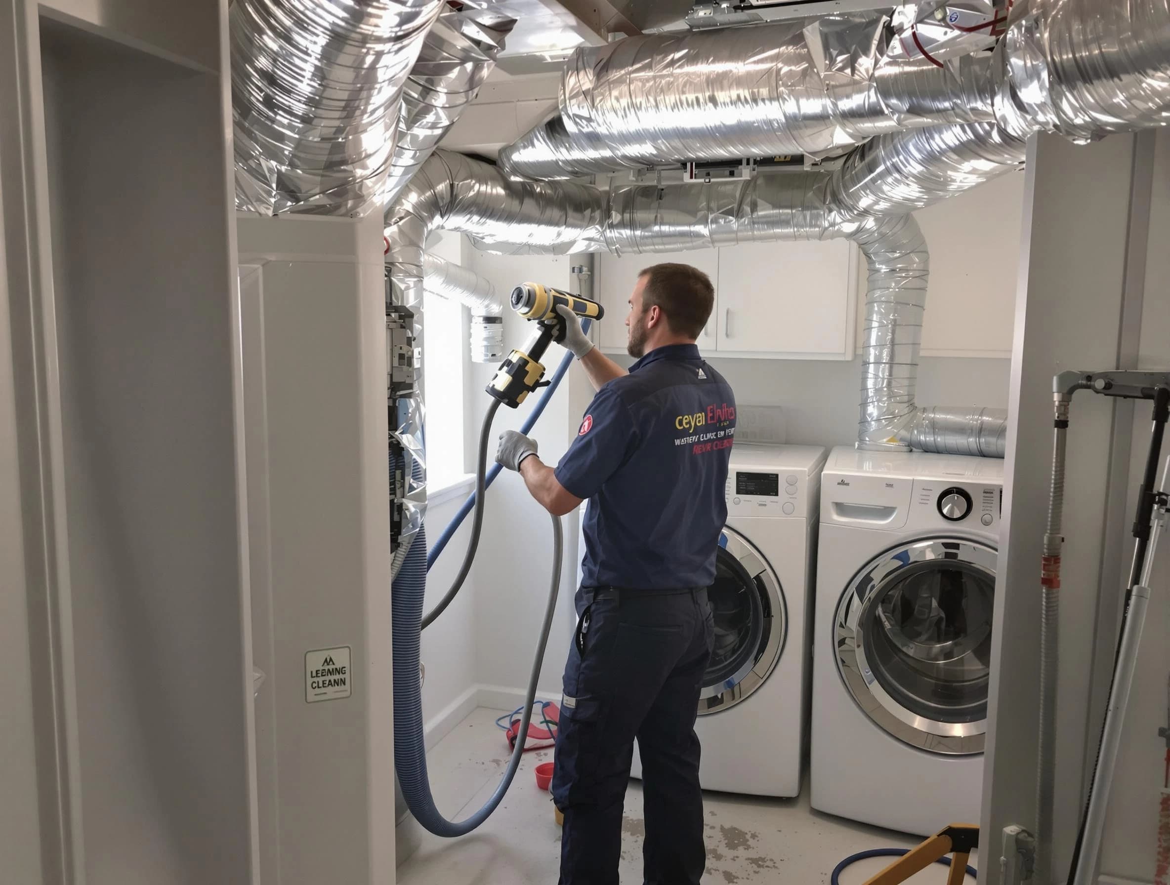 Birmingham Dryer Vent Cleaning specialist using advanced equipment for thorough duct cleaning in Birmingham