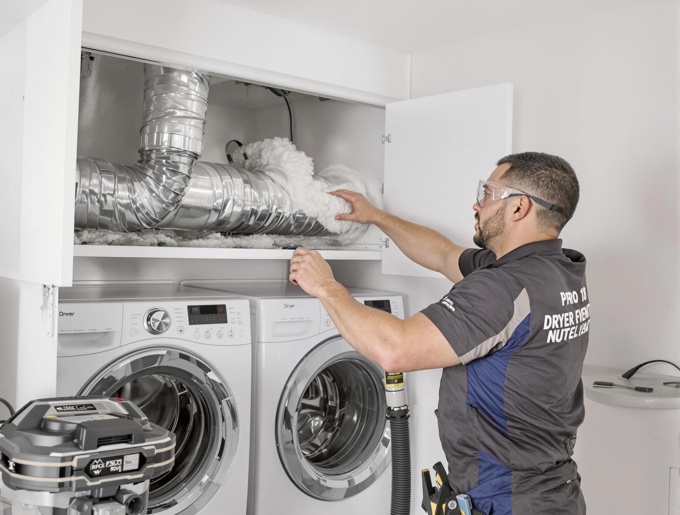Birmingham Dryer Vent Cleaning certified technician performing specialized gas dryer vent cleaning in Birmingham